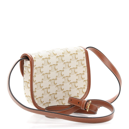 Celine Triomphe Canvas Calfskin Mini Besace Bag White 3 of 9