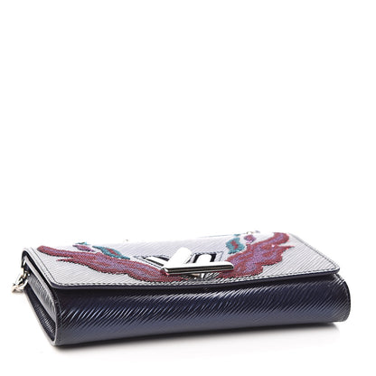 Louis Vuitton Epi Sequins Flame Twist Chain Wallet Blue Nuit 3 of 11