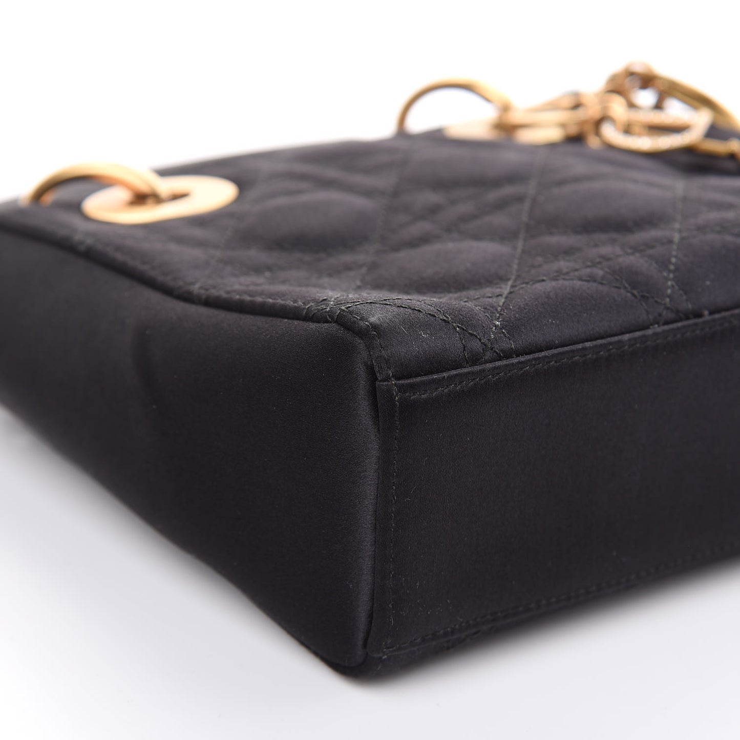 Satin Swarovski Crystal Cannage Mini Lady Dior Black