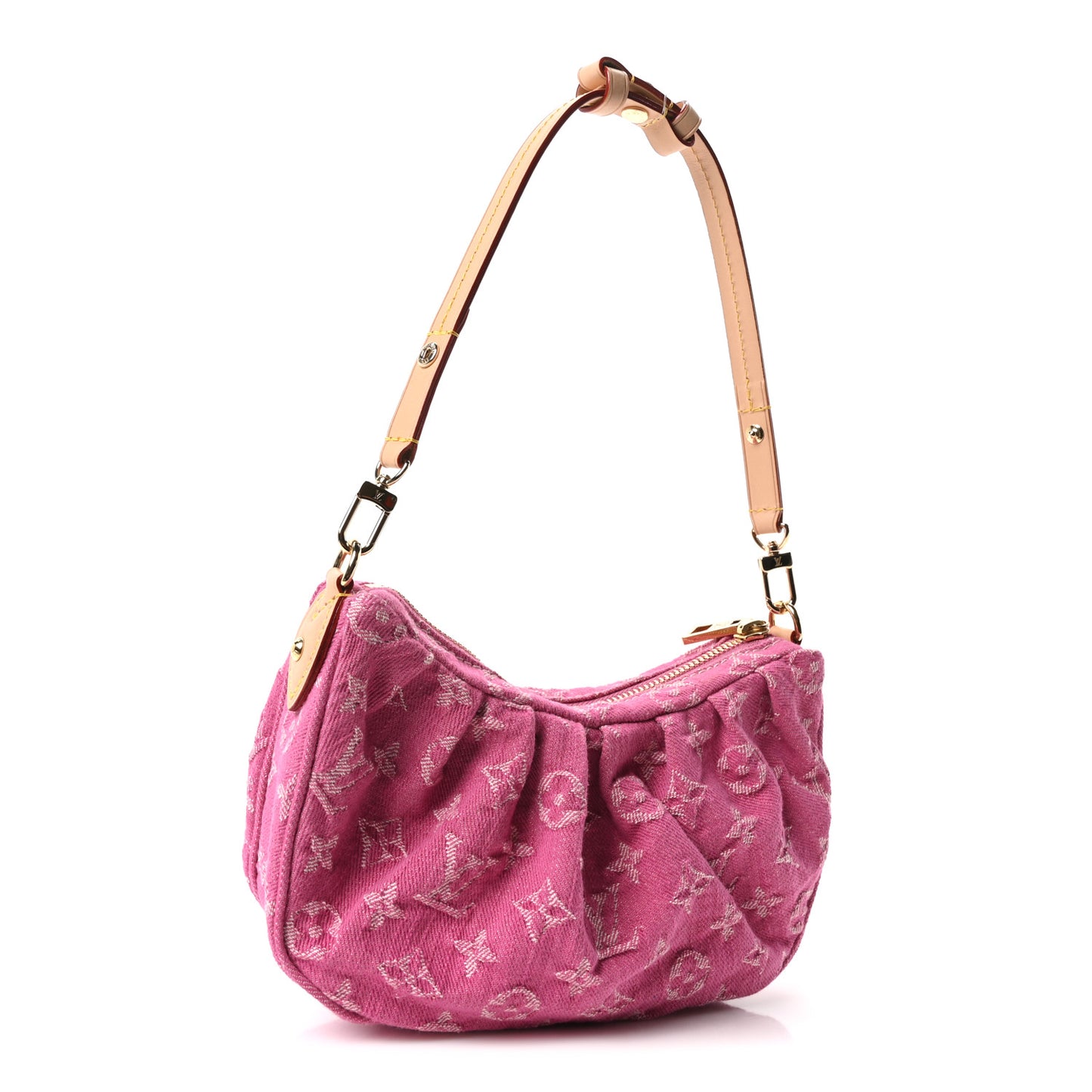 Monogram Denim Pochette Valley Fuchsia