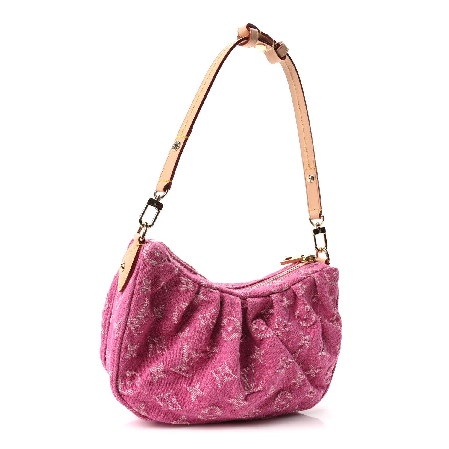 Louis Vuitton Monogram Denim Pochette Valley Fuchsia 3 of 10