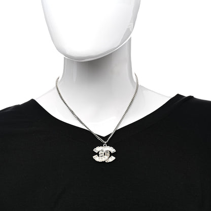 Chanel Baguette Crystal Large CC Necklace Silver 2 of 6