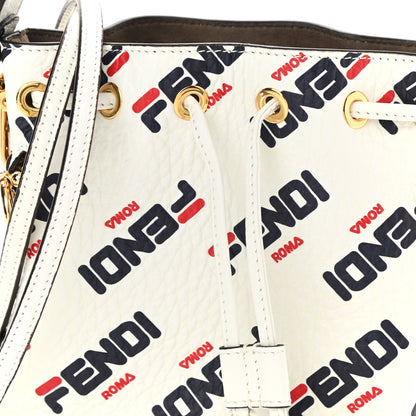 Fendi X FILA Vitello F is Fendi Mania Mini Mon Tresor Bucket Bag White 9 of 11