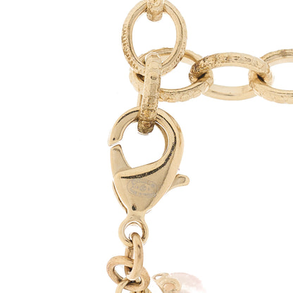 Chanel Pearl Crystal CC Long Strand Necklace Gold Multicolor 4 of 4