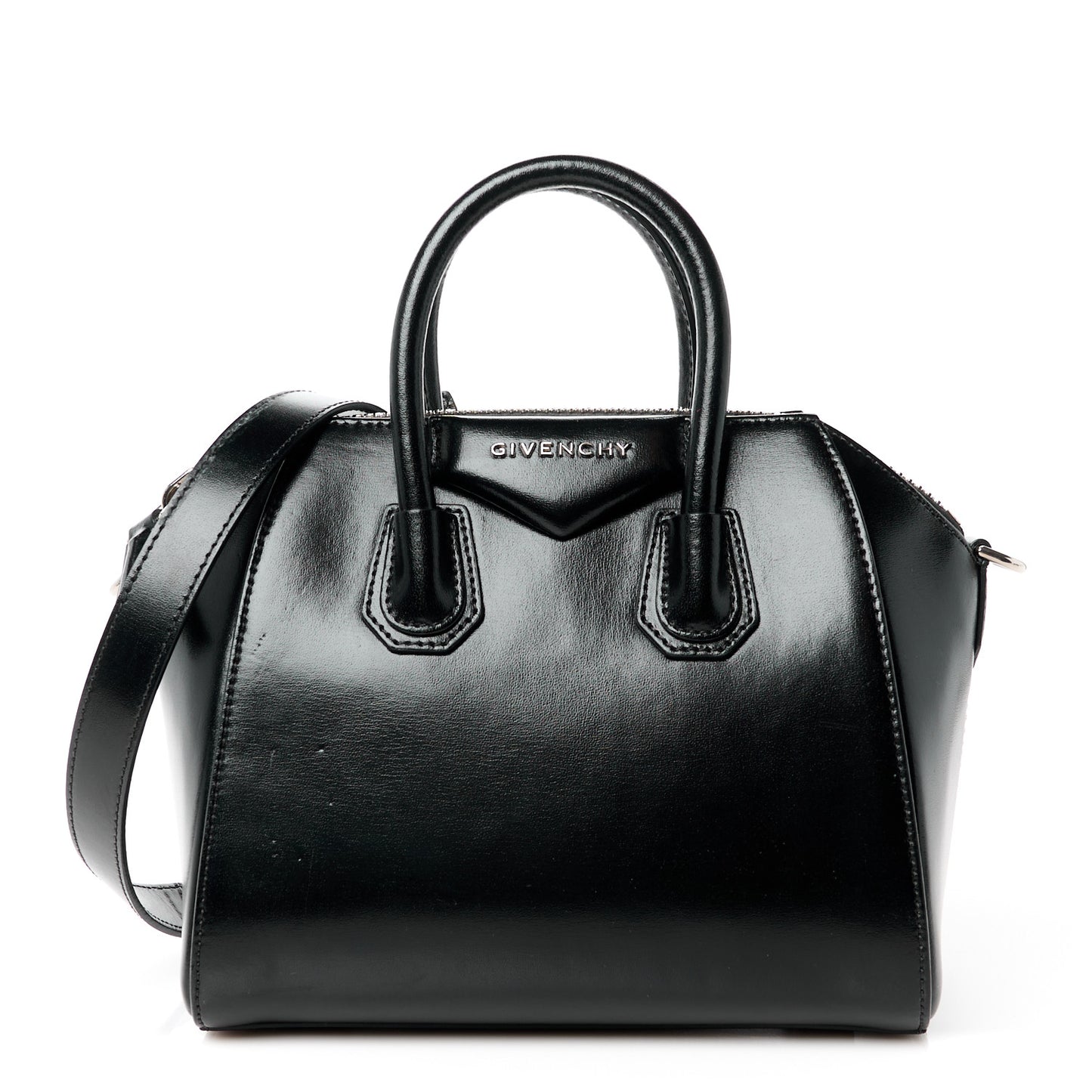 Shiny Lord Calfskin Mini Antigona Black