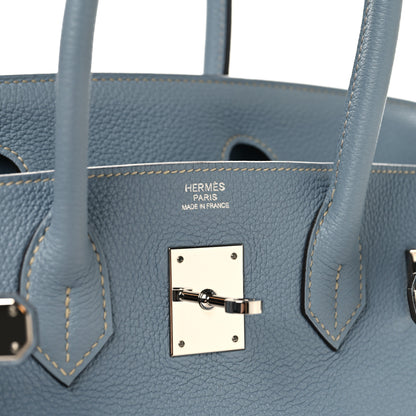 Hermes Togo Birkin 30 Bleu Lin 6 of 12