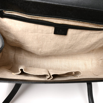 Gucci Calfskin Bamboo Bullet Top Handle Bag Black 5 of 13