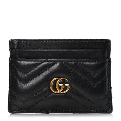 Gucci Calfskin Matelasse GG Marmont Card Holder Black 1 of 5