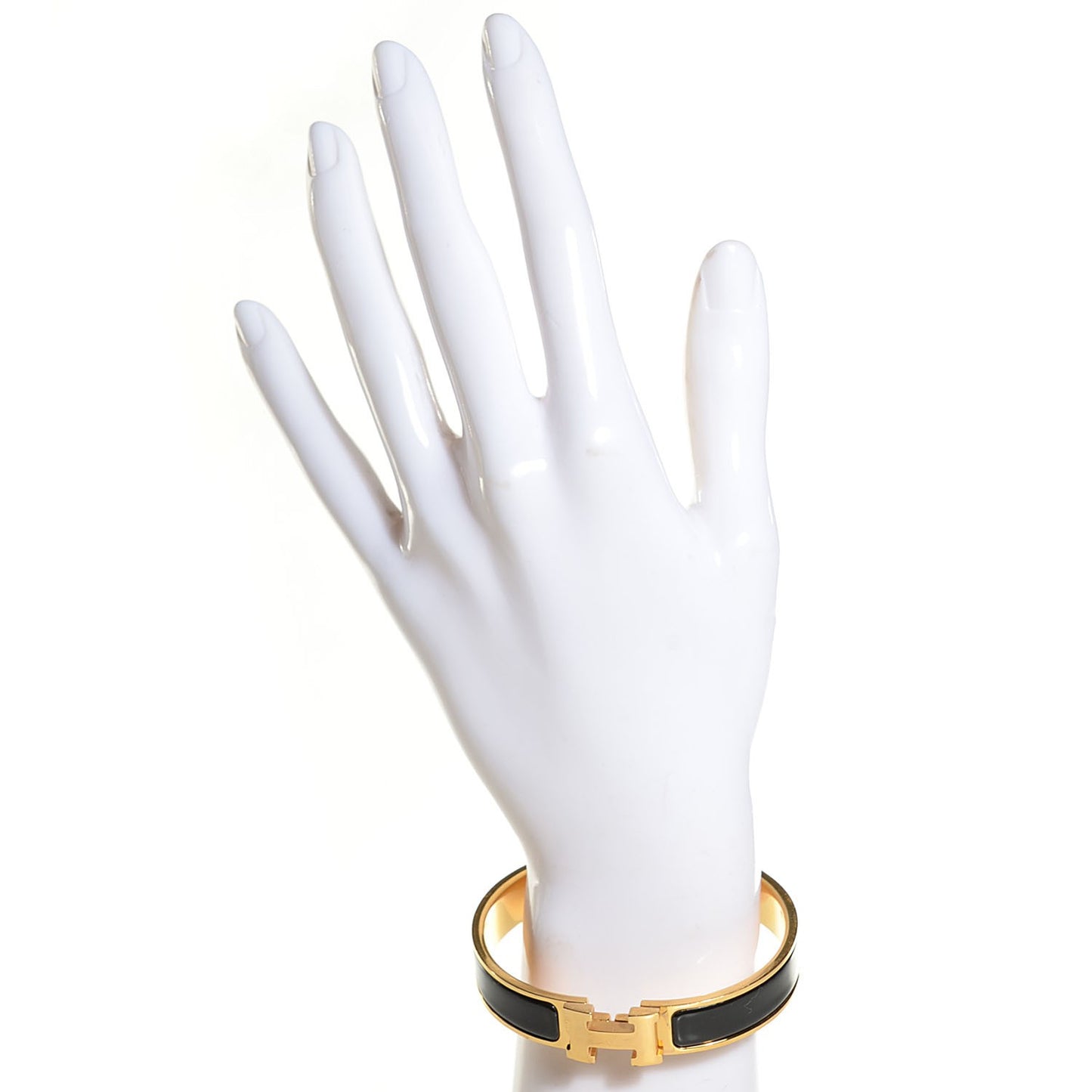 Enamel Narrow Clic Clac H Bracelet GM Black