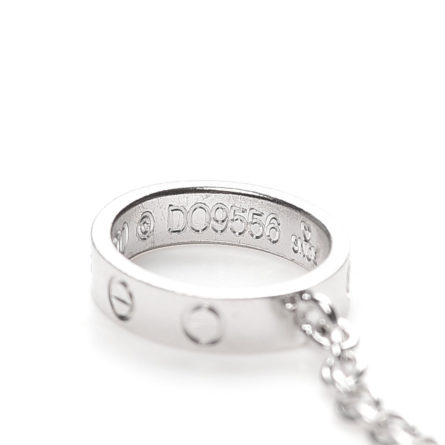 18K White Gold Baby LOVE Necklace