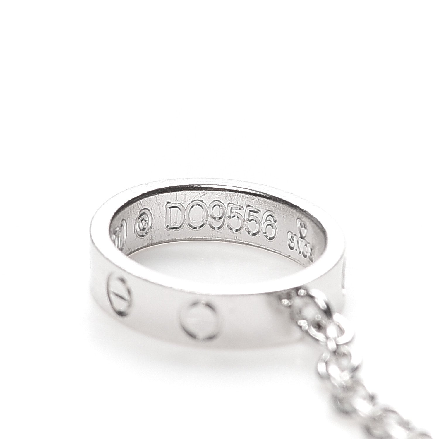 Cartier 18K White Gold Baby LOVE Necklace 6 of 8