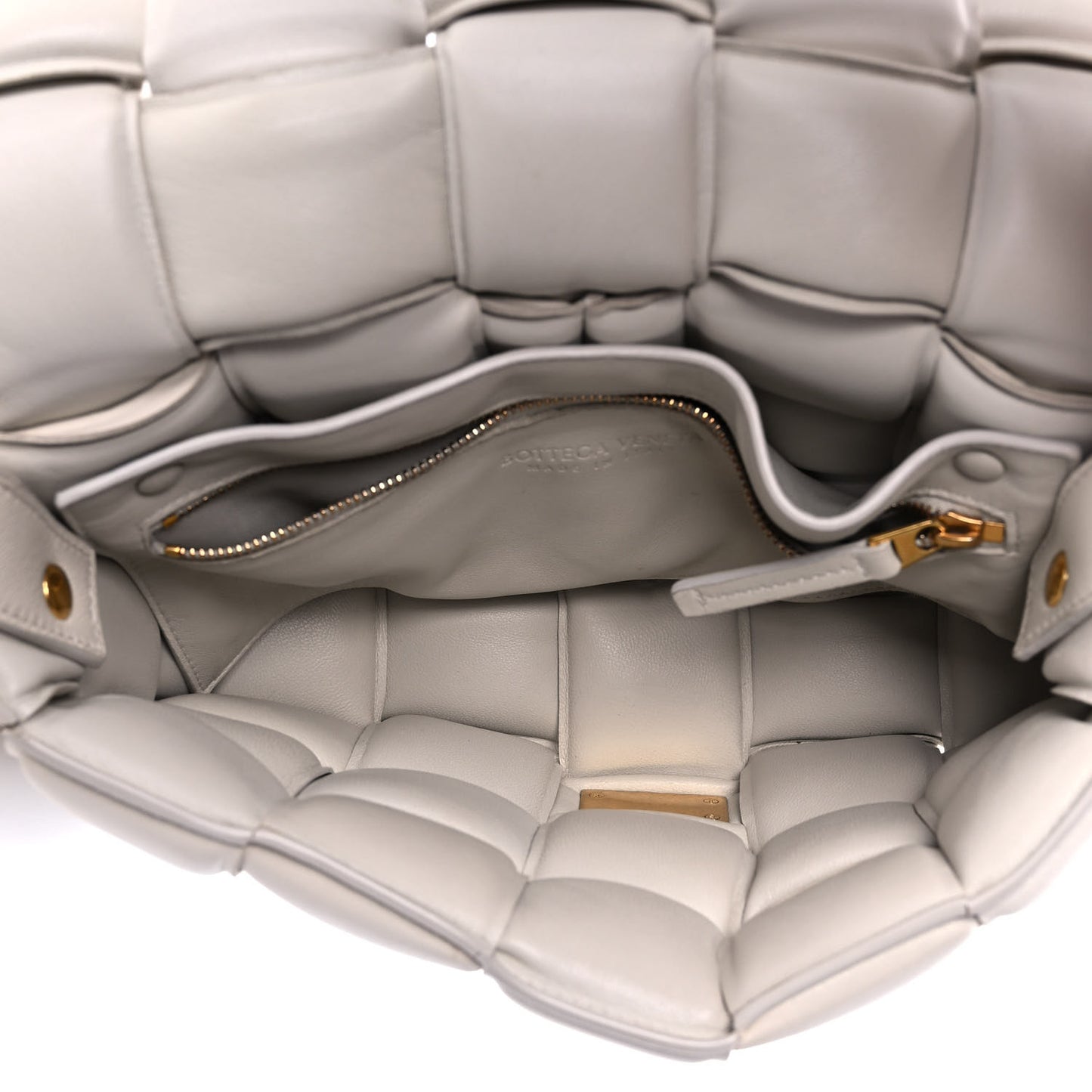 Nappa Maxi Intreccio Padded Cassette Crossbody Bag Chalk