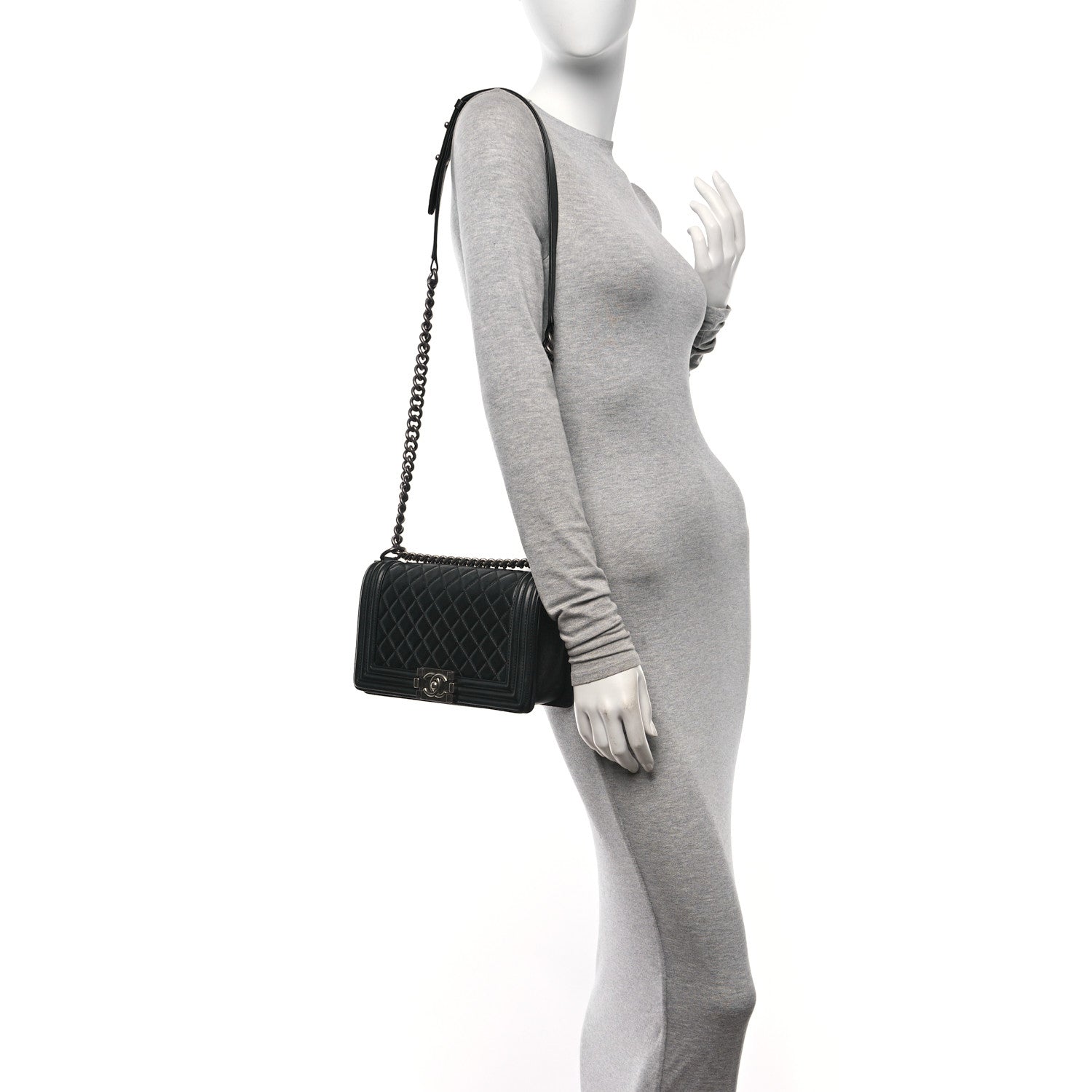 Chanel Lambskin Quilted Medium Boy Flap Black 2 of 11