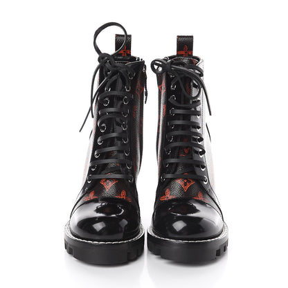 Louis Vuitton Patent Calfskin Catogram Star Trail Ankle Boots 36 Black Marron 2 of 6