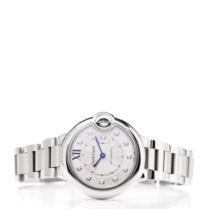 Cartier Stainless Steel Diamond 33mm Ballon Bleu De Cartier Automatic Watch 2 of 5