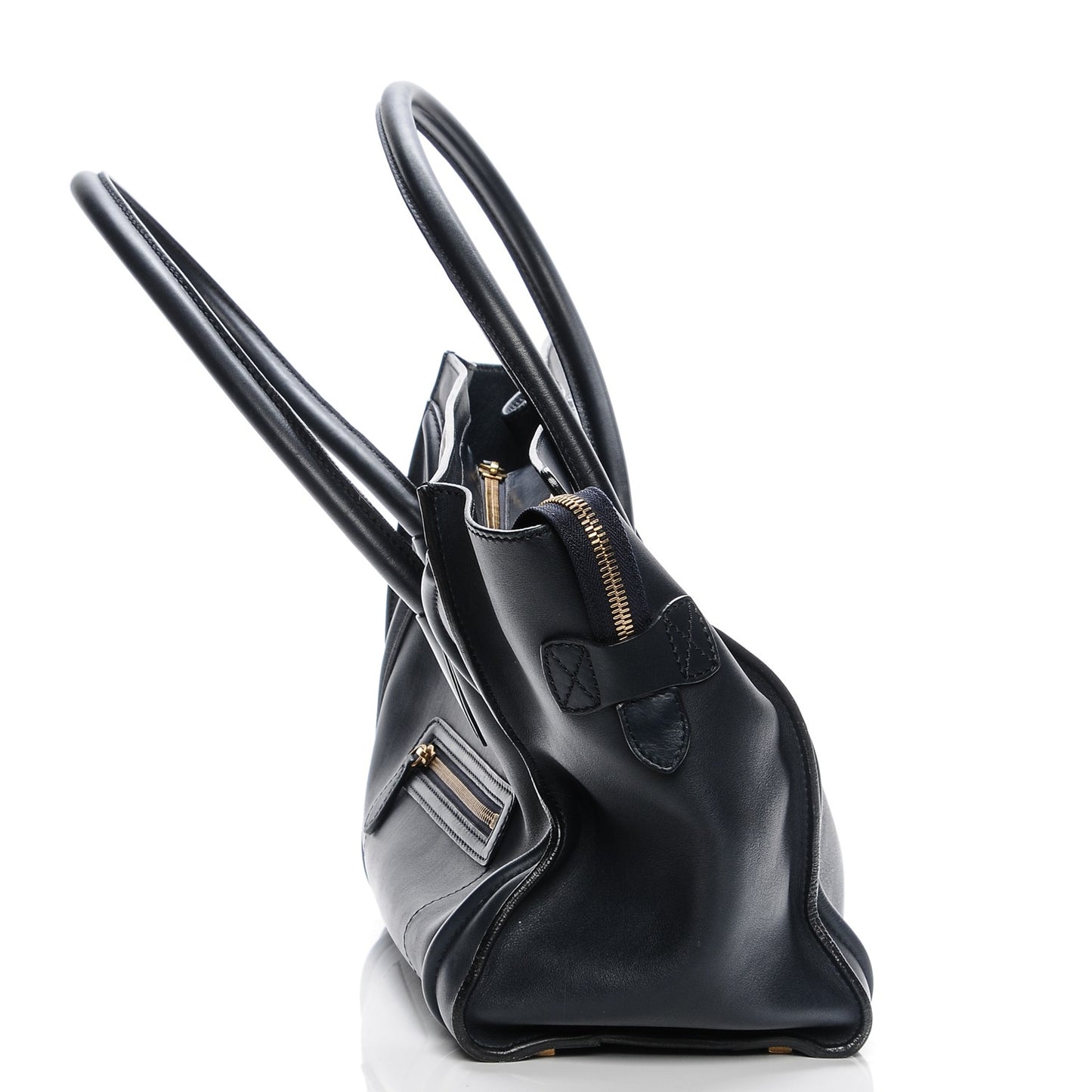 Smooth Calfskin Shoulder Luggage Navy