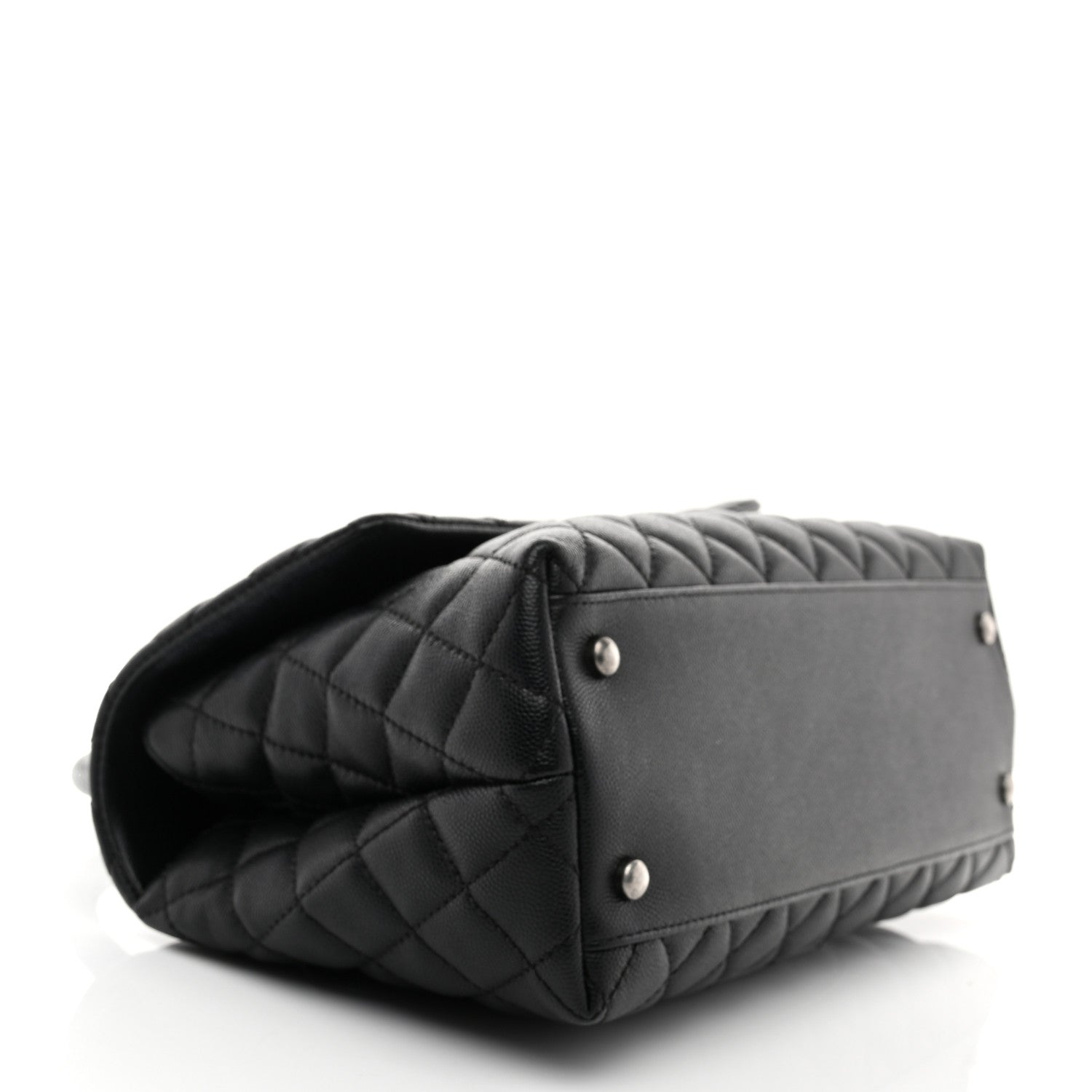 Chanel Caviar Lizard Embossed Quilted Small Coco Handle Flap Black 4 of 10