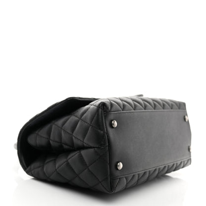 Chanel Caviar Lizard Embossed Quilted Small Coco Handle Flap Black 4 of 10