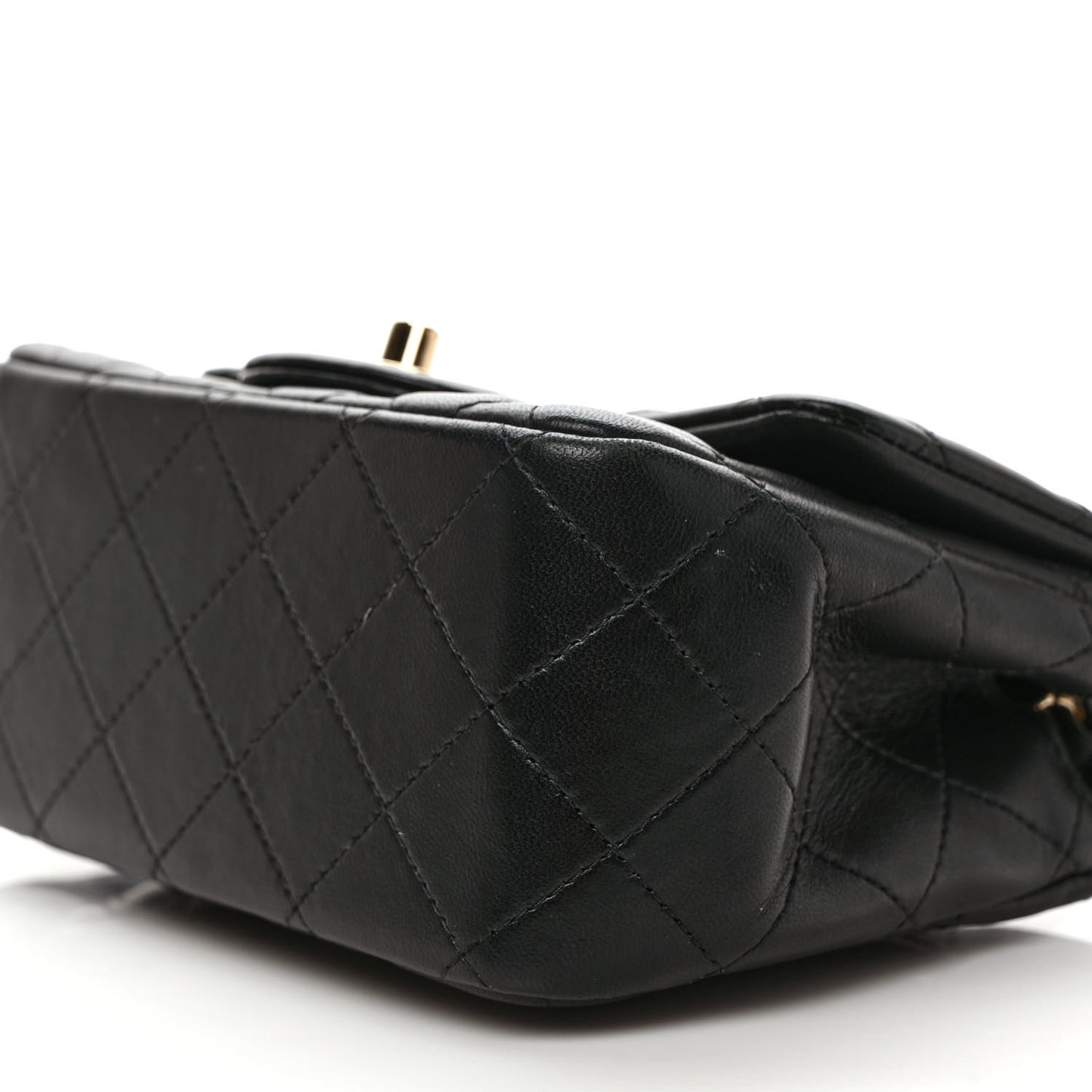Lambskin Quilted Mini Square Flap Black