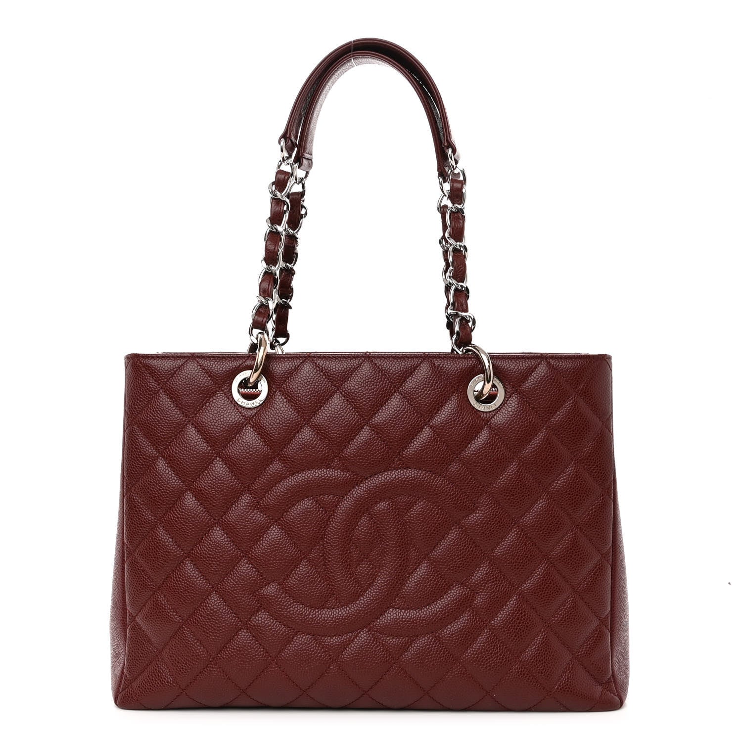 Chanel Caviar Quilted Grand Shopping Tote GST Dark Burgundy 1 of 10