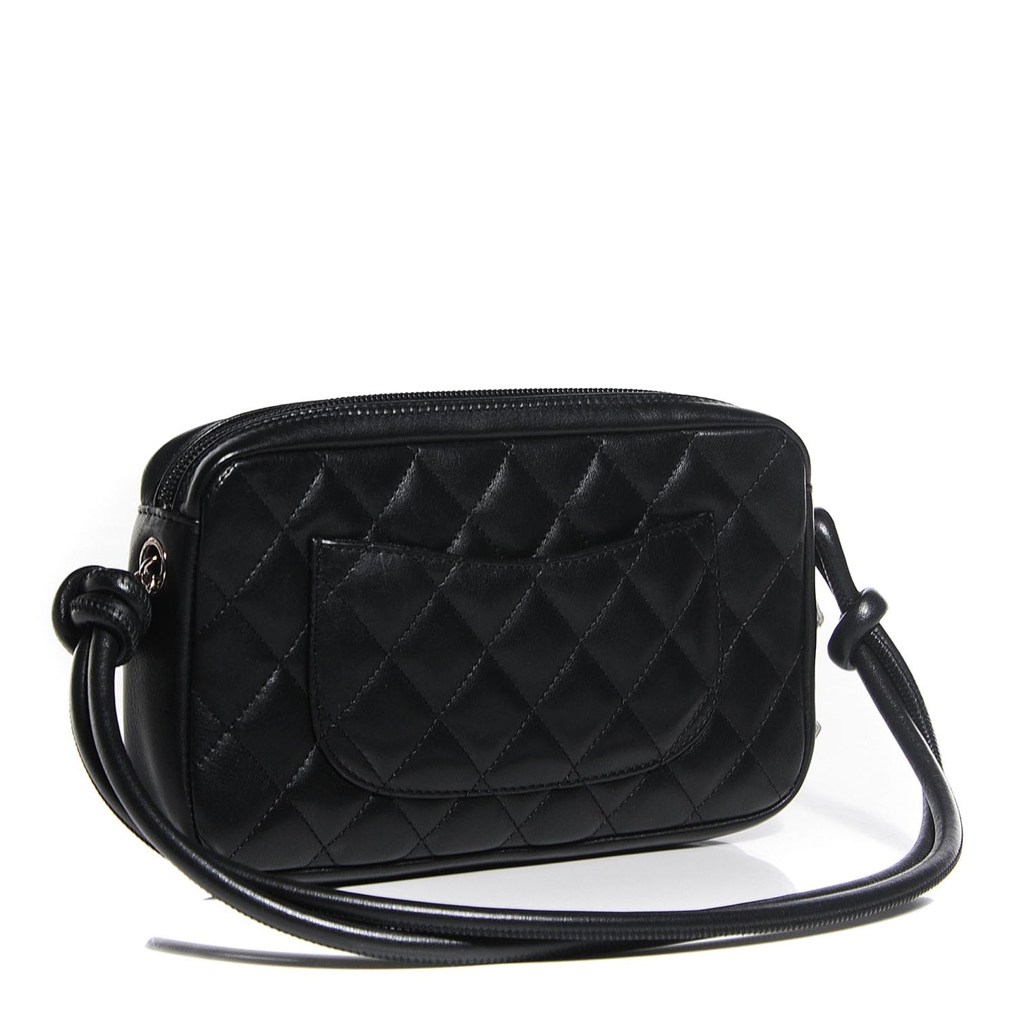Calfskin Quilted Cambon Pochette Black White