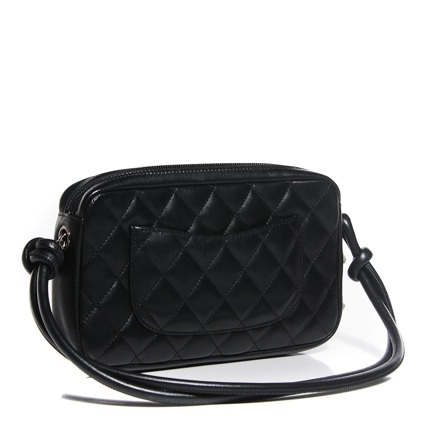 Chanel Calfskin Quilted Cambon Pochette Black White 3 of 7