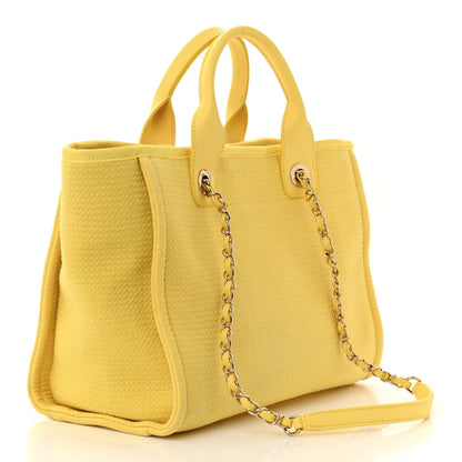 Chanel Mixed Fibers Small Deauville Tote Yellow 3 of 12