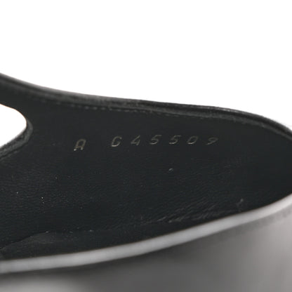 Chanel Lambskin Grosgrain Cap Toe CC Slingback Pumps 37 Black 7 of 9