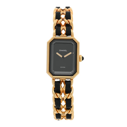 Chanel Stainless Steel Lambskin 20mm Chain Premiere Quartz Watch Gold L 1 of 4