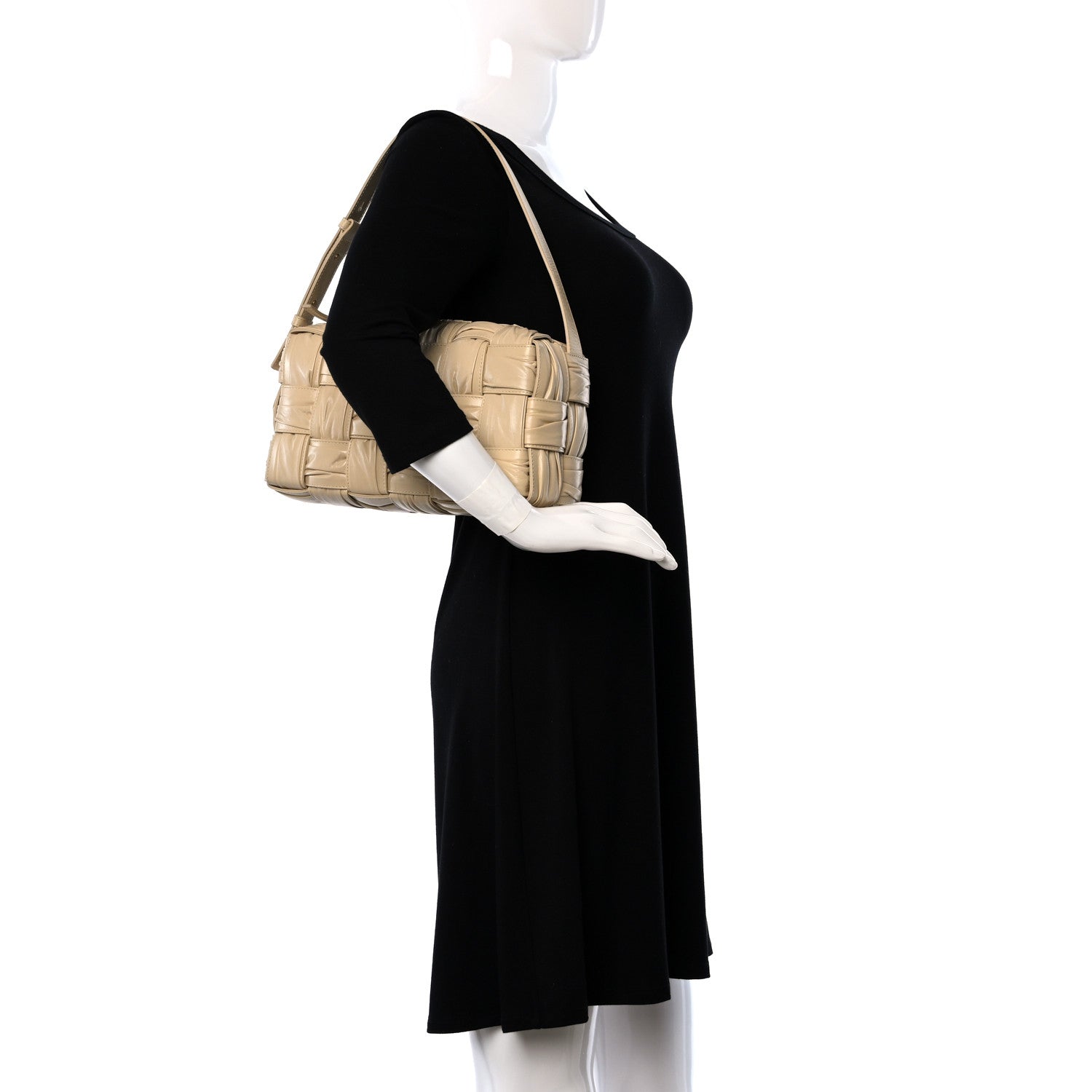 Bottega Veneta Calfskin Intreccio Plisse Camera Bag Porridge 2 of 8