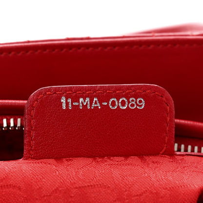 Christian Dior Lambskin Cannage Medium Lady Dior Red 7 of 11