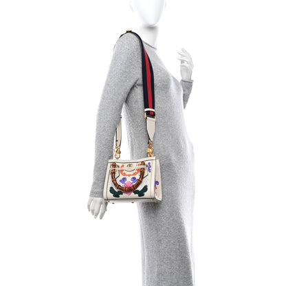 Gucci Calfskin Floral Embossed Mini Diana Tote Bag Mystic White Multicolor 2 of 12
