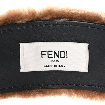 Fendi Shearling FF Logo Headband Tobacco 4 of 4