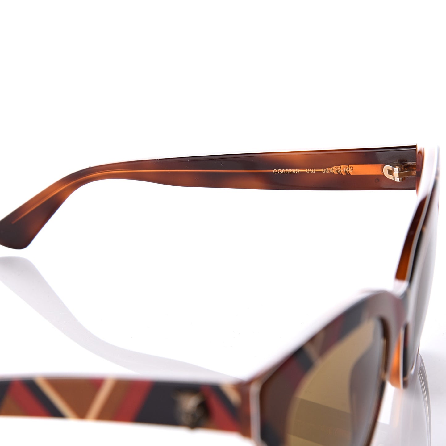 Acetate Square Frame Chevron Sunglasses GG0029S Mustard Blue