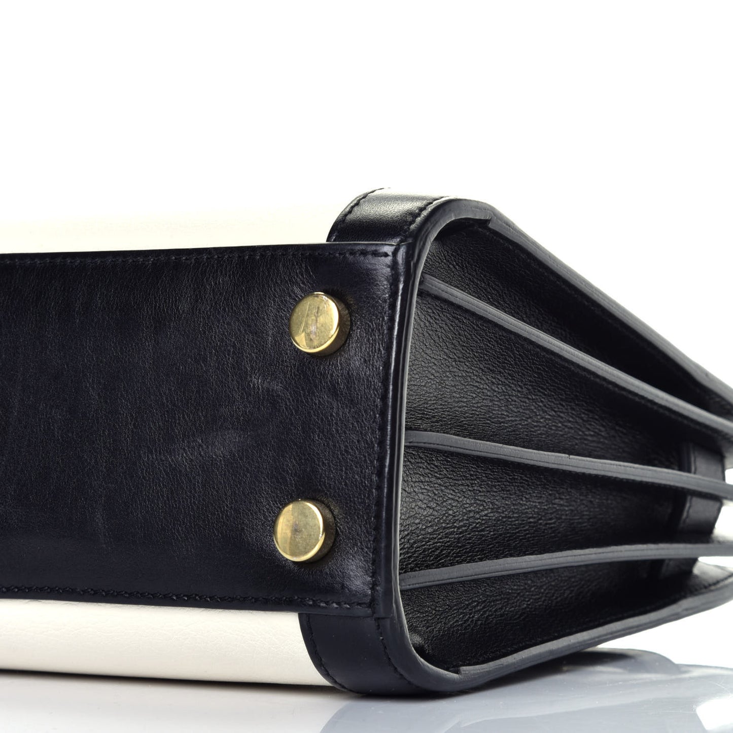 Calfskin Bi-Color Nano Sac De Jour Porcellana Black