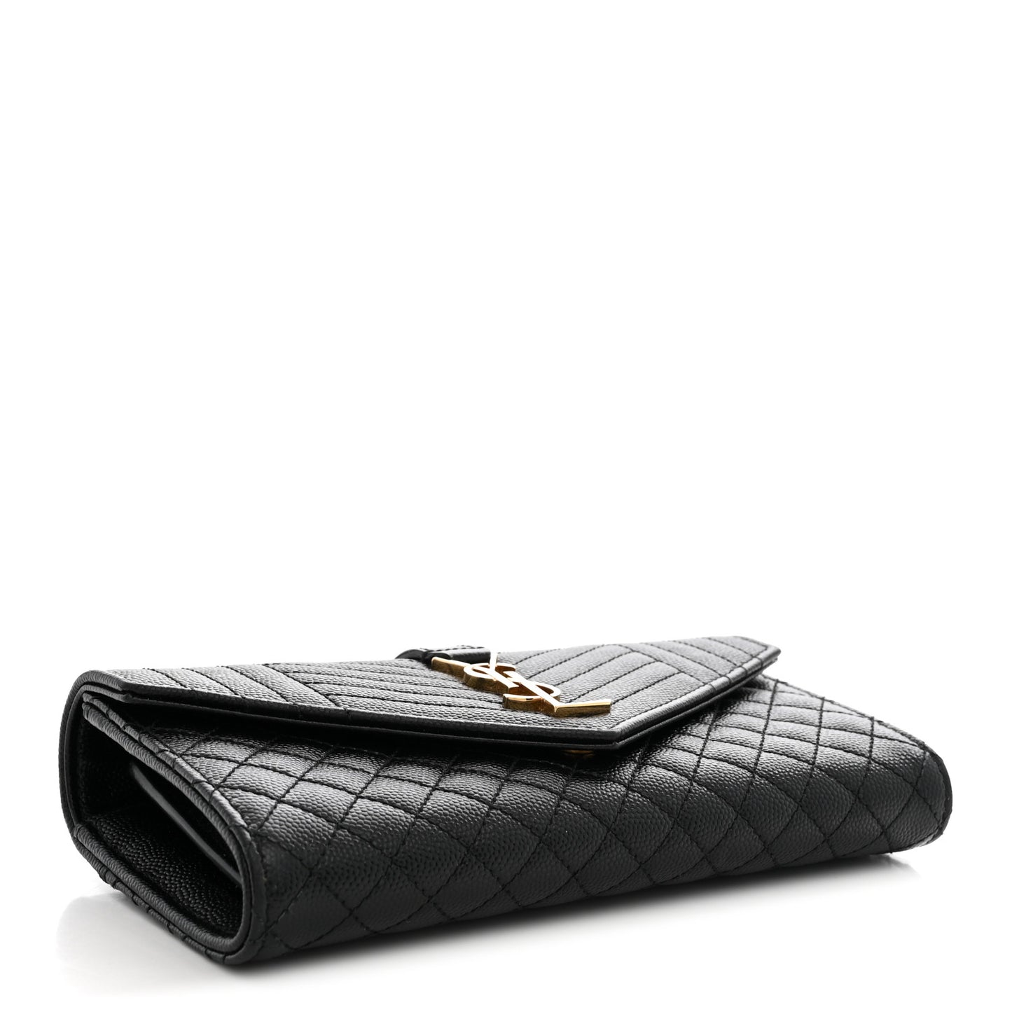 Grain De Poudre Mixed Matelasse Triquilt Large Monogram Wallet Black