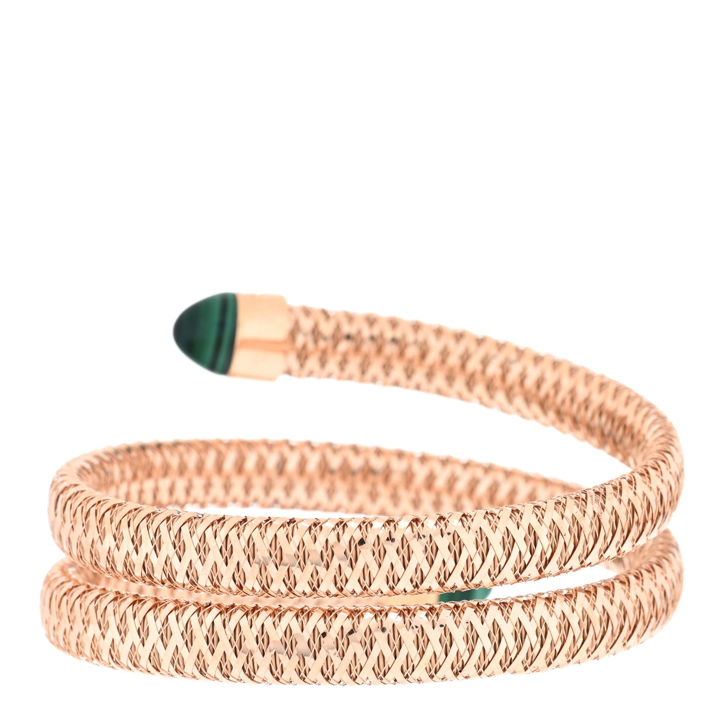 18K Rose Gold Diamond Malachite Primavera Coil Bracelet