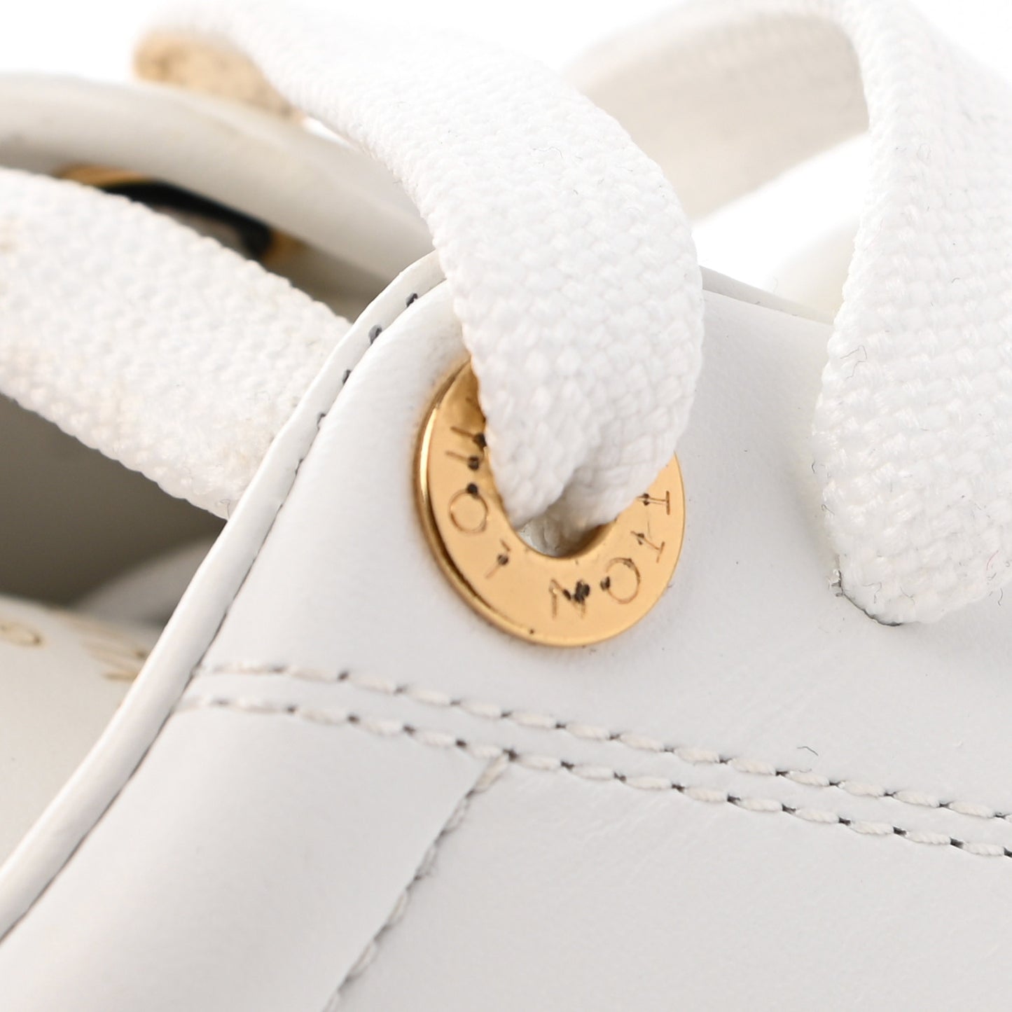 Lambskin Monogram Time Out Sneakers 37.5 White Light Blue