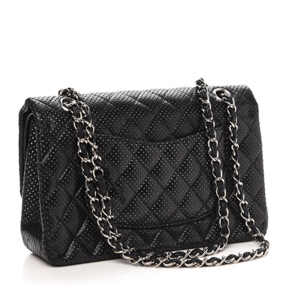 Chanel Lambskin Perforated Medium Double Flap Black 4 of 17