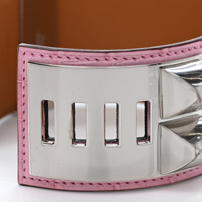 Hermes Matte Alligator Collier De Chien CDC Bracelet T2 5P Pink 5 of 9