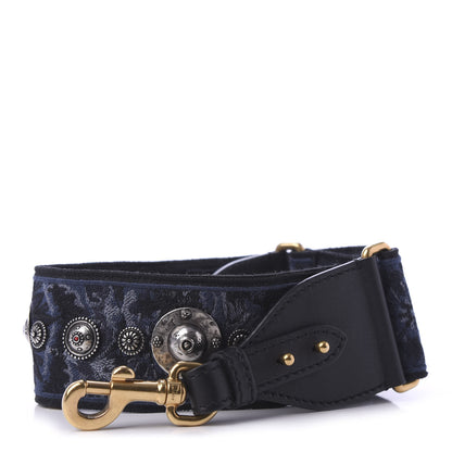 Christian Dior Canvas Embroidered Studded KaleiDiorscopic Adjustable Shoulder Strap Blue 1 of 5