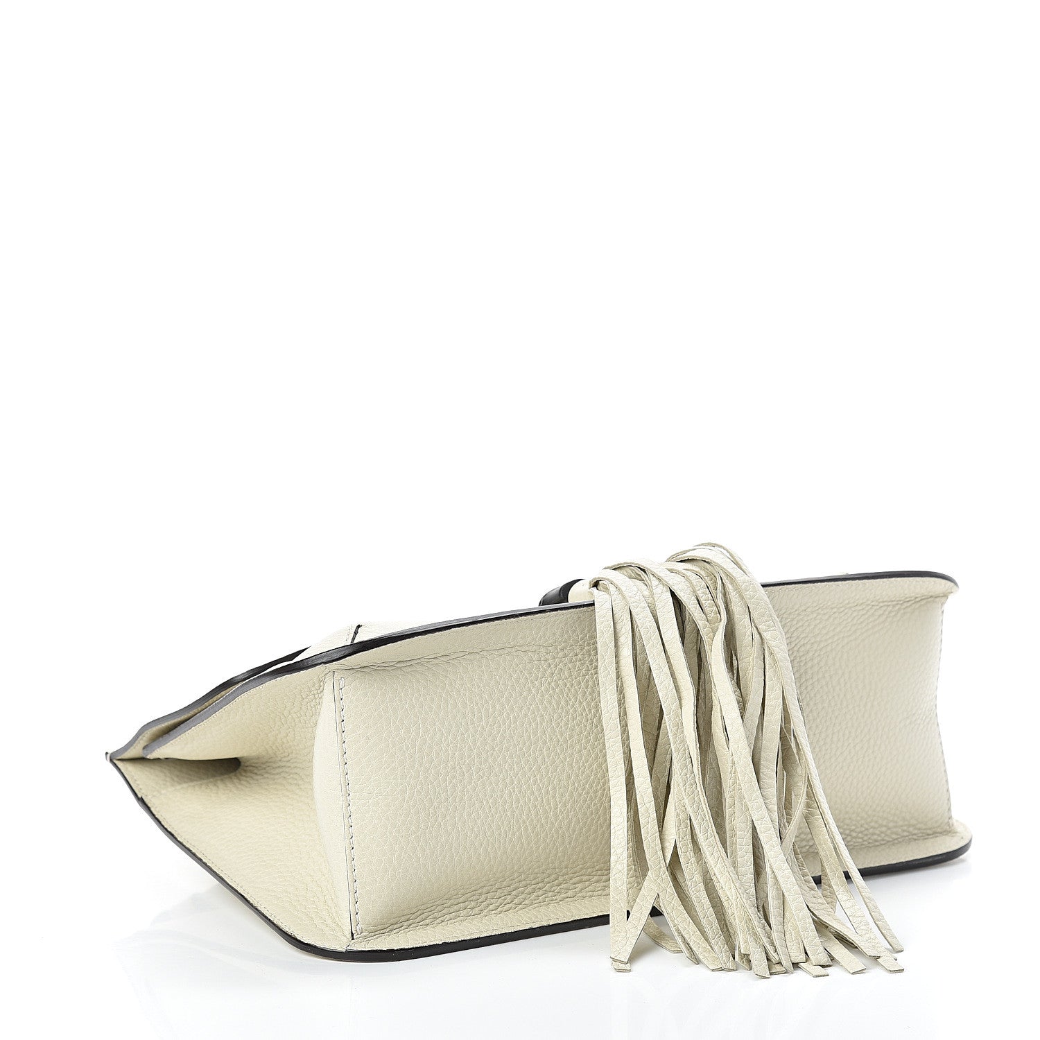 Gucci Pebbled Calfskin Medium Bamboo Daily Flap Shoulder Bag Mystic White 4 of 9