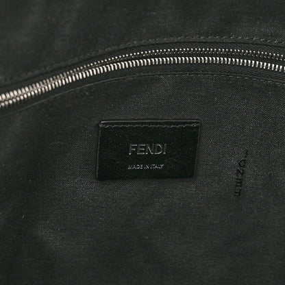 Fendi Glazed Fabric Nylon FF 1974 Diagonal Pouch Pocket Backpack Black Sunflower 6 of 10
