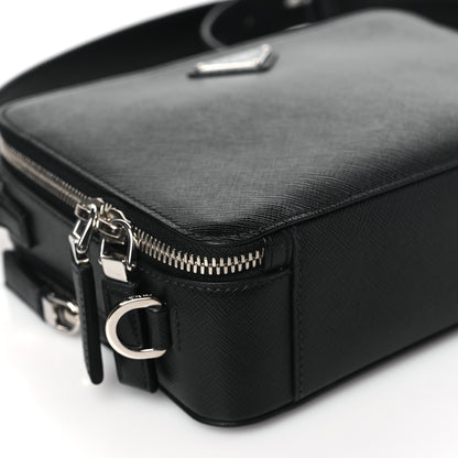 Prada Saffiano Travel Medium Brique Crossbody Bag Black 9 of 10