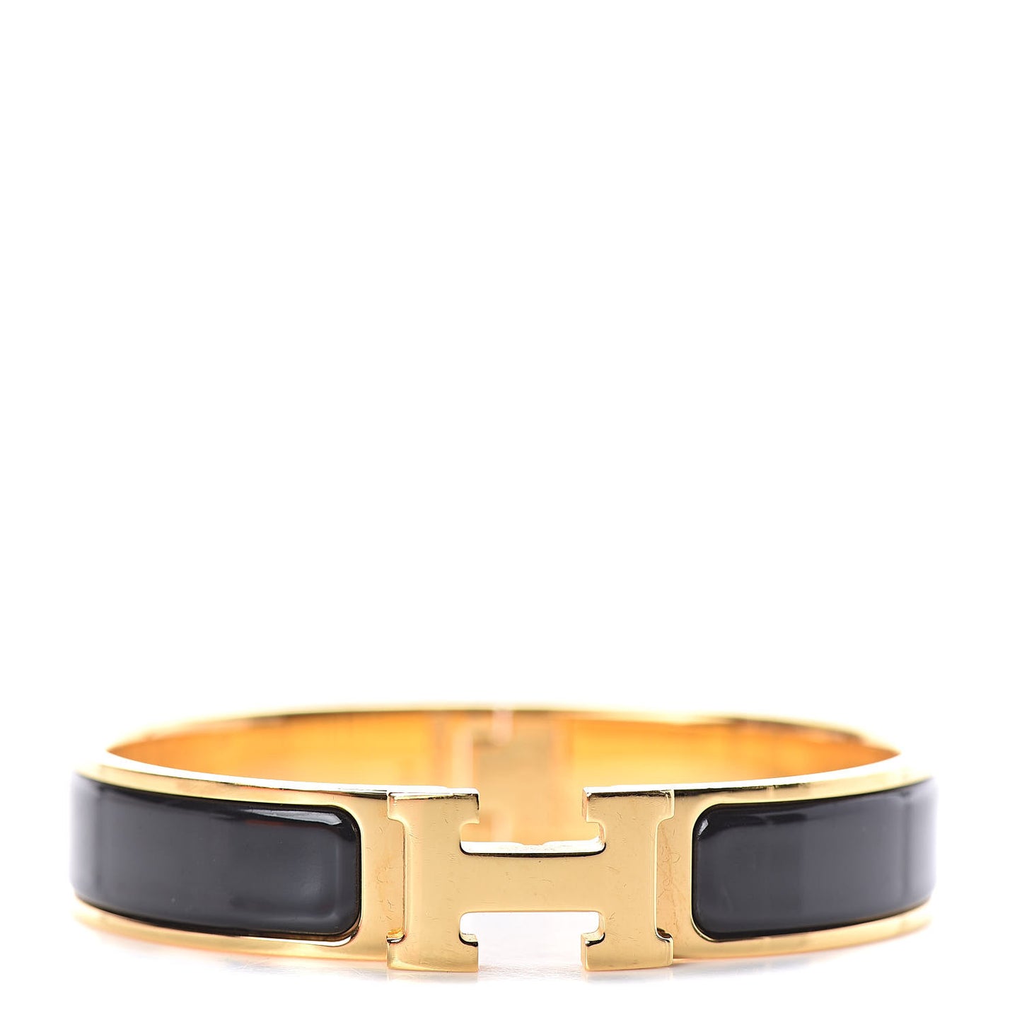 Enamel Narrow Clic Clac H Bracelet PM Black
