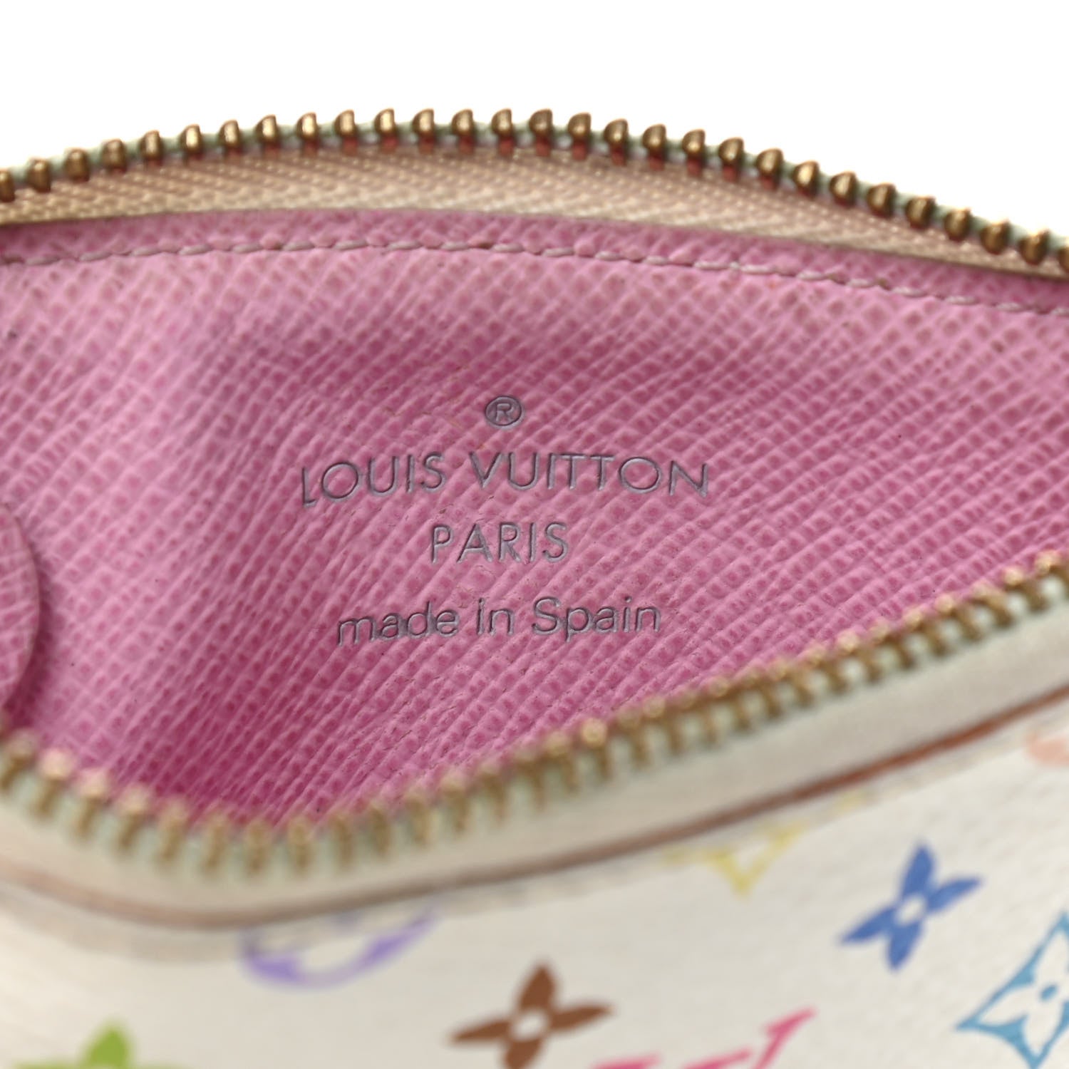 Louis Vuitton Monogram Multicolor Key Pouch White Litchi 6 of 11