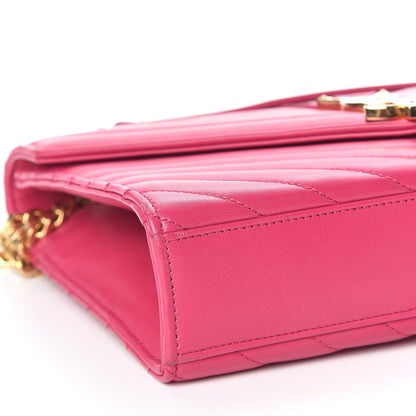 Saint Laurent Lambskin Matelasse Medium Monogram Satchel Fuchsia 5 of 10