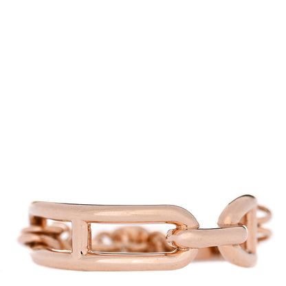 Hermes 18K Rose Gold Diamond PM Chaine d'Ancre Chaos Ring 50 5.5 3 of 6
