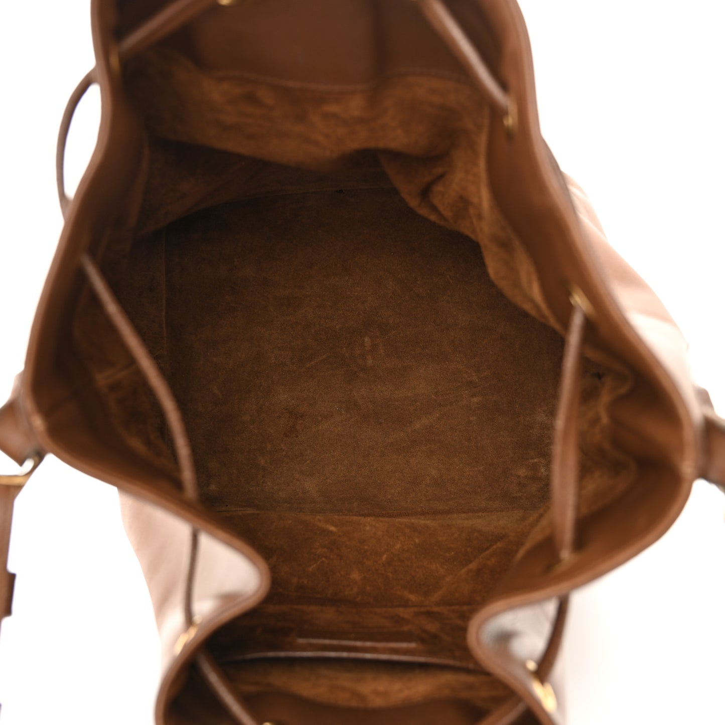 Calfskin Large Emmanuelle Bucket Bag Cognac