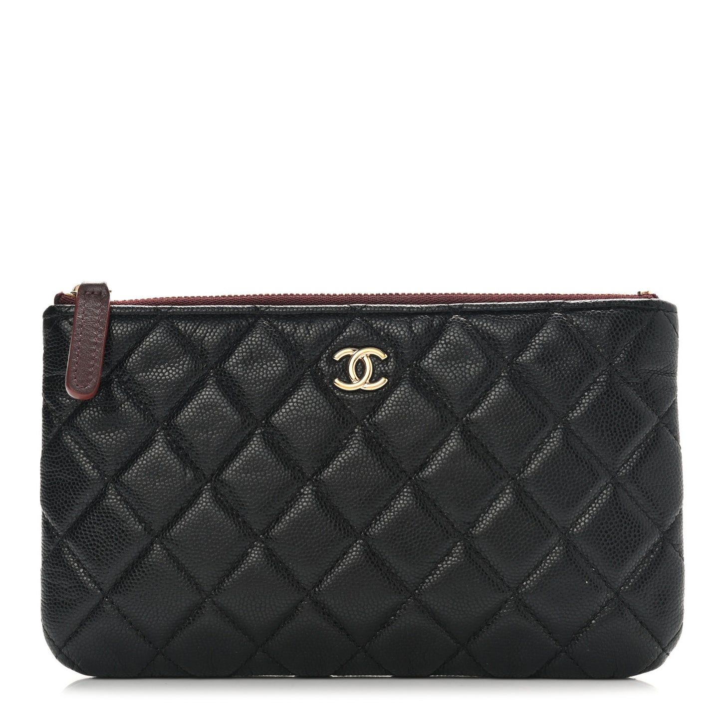 Caviar Quilted Cosmetic Case Black